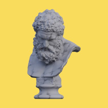 Farnese Herkül heykeli, 3 boyutlu çizimler, izole edilmiş, isteğiniz için mükemmel.