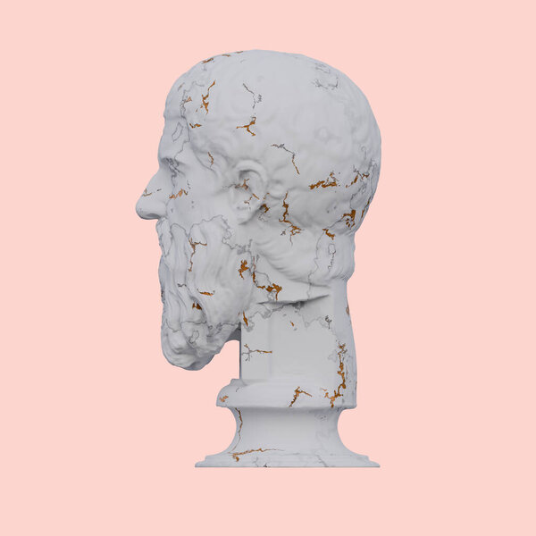 Plato  statue, 3d renders, isolated, perfect for your desig