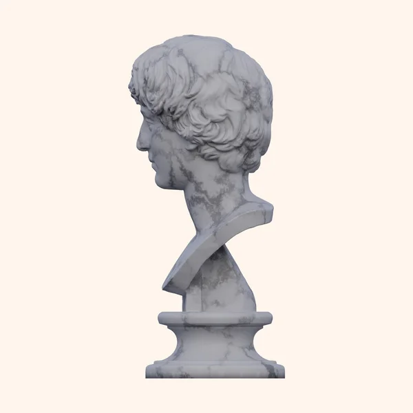 Portrait of a man  statue, 3d renders, isolated, perfect for your desig