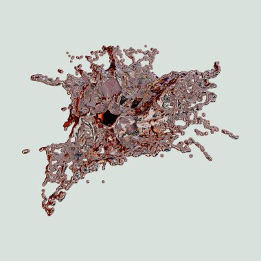 Fütürist krom sıvı yanardöner soyut metalik şekil 3D