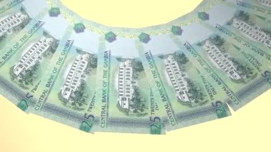 Sevimli Döngü Tasarımı Gambiya 'nın 25 Dalasi Curency