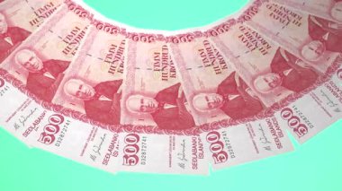 Romantik Döngü Tasarımı İzlanda 'nın 500 Krona Curency