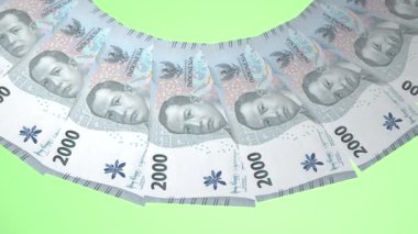 Parlak Döngü Tasarımı 2000 Rupiah Endonezya Curency