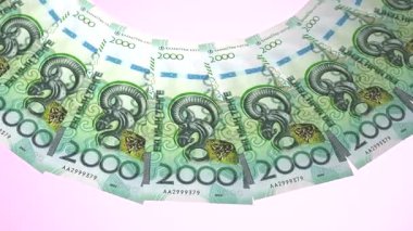 Kazakistan Dekoratif Döngü Tasarımı 2000 Tenge Curency of Kazakistan