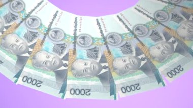 Laos 'un Büyüleyici Döngü Tasarımı 2000 Kip Curency