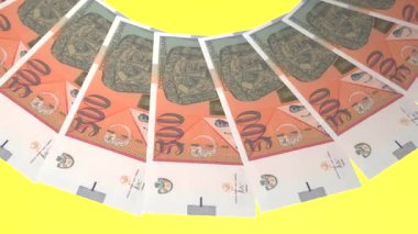 Makedonya 'nın Yanan Döngü Tasarımı 500 Dinar Curency
