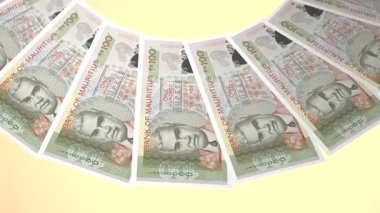 Mauritius 'un Amblematik Döngü Tasarımı 100 Rupi Curency