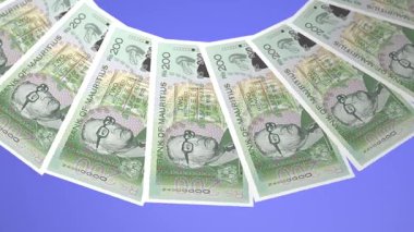 Mauritius 'un Amblematik Döngü Tasarımı 200 Rupi Curency