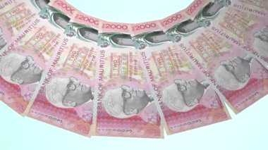 Mauritius Amblematik Döngü Tasarımı 2000 Rupi Curency of Mauritius