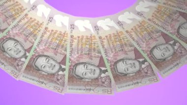 Mauritius 'un Amblematik Döngü Tasarımı 20 Rupi Curency