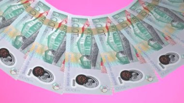 Amblematik Döngü Tasarımı Mauritius 'un 1000 Rupi Curency' si