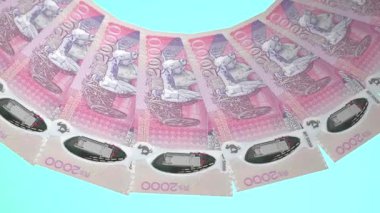 Mauritius Amblematik Döngü Tasarımı 2000 Rupi Curency of Mauritius