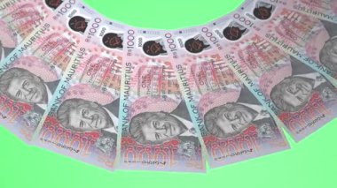 Amblematik Döngü Tasarımı Mauritius 'un 1000 Rupi Curency' si