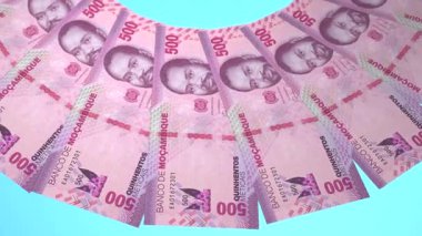 Büyüleyici Döngü Tasarımı Mozambik 'in 500 Metical Curency' si