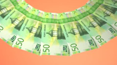 El değmemiş Döngü Tasarımı Norveç 'in 50 Krone Curency