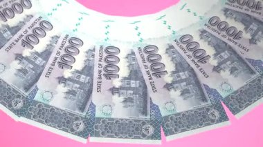 Yaldızlı Döngü Tasarımı Pakistan 'ın 1000 Rupi Curency