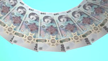 Romanya 'nın Zarif Döngü Tasarımı 100 Leu Curency