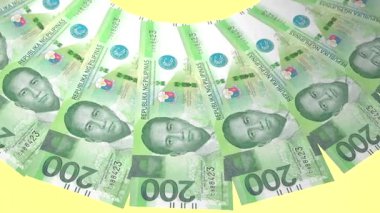 Filipinler 'in Süslemeli Döngü Tasarımı 200 Peso Curency