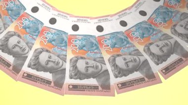 Sırbistan 'ın Manyetik Döngü Tasarımı 200 Dinar Curency