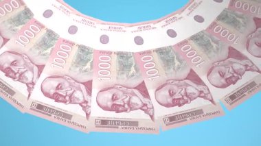 Sırbistan 'ın Manyetik Döngü Tasarımı 1000 Dinar Curency