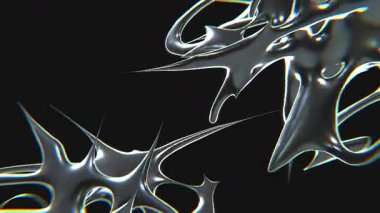 44 Yatay Krome Tipi fütüristik y2k döngülü tasarım elementi