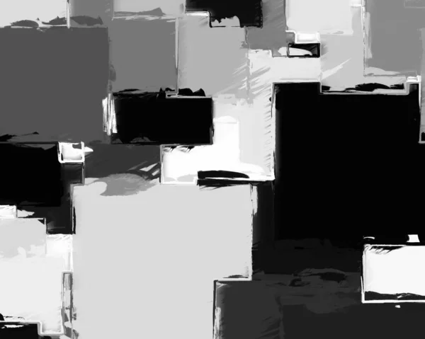 Абстрактный Фон Однохромных Случайных Мазков Кистью Черно Белые Тона — стоковое фото