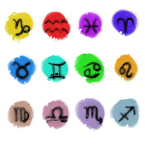 Znaki Zodiaku Alfabetu — Zdjęcie stockowe