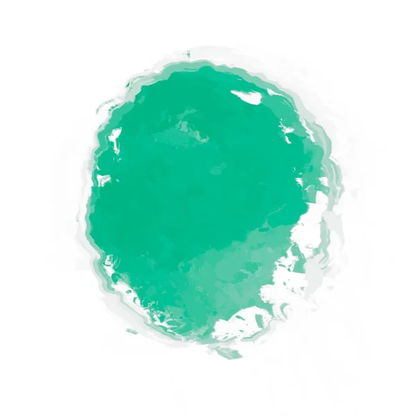 Salpicadura Acuarela Verde Sobre Fondo Blanco Pintura Abstracta — Foto de Stock