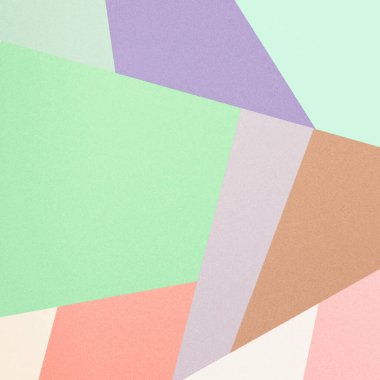 Renkli kağıt dokusu ve şekilleriyle Pastel renkli geometrik arkaplan.