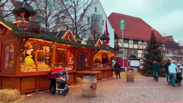 Targ Bożonarodzeniowy Bad Salzuflen Nadrenia Północna Westfalia Niemcy Grudnia 2022 — Wideo stockowe