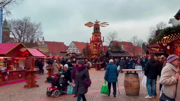 Vánoční Trh Bad Salzuflen Severní Porýní Vestfálsko Německo Prosince2022 Vysoce — Stock video