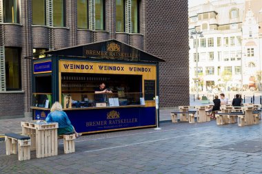 Ortaçağ Hanedan Şehri Bremen 'in tarihi merkezi, Almanya 15 Temmuz 2021,