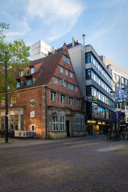 Ortaçağ Hanedan Şehri Bremen 'in tarihi merkezi, Almanya 15 Temmuz 2021,