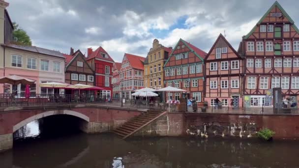 Eső Töltés Történelmi Központjában Hanza Város Stade Alsó Szászország Németország — Stock videók