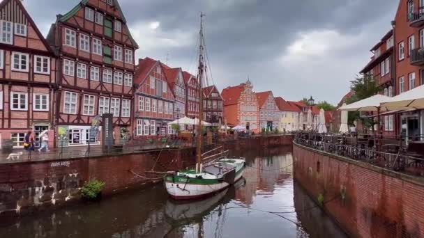 Rain Embankment Historical Center Hanseatic City Stade Lower Saxony Germany — Stock Video
