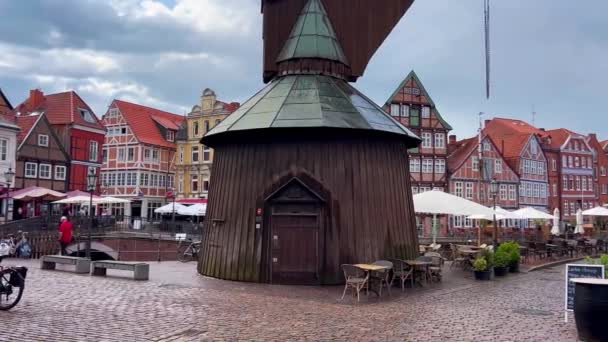 Embankment Historical Center Hanseatic City Stade Lower Saxony Germany Europe — Stock Video