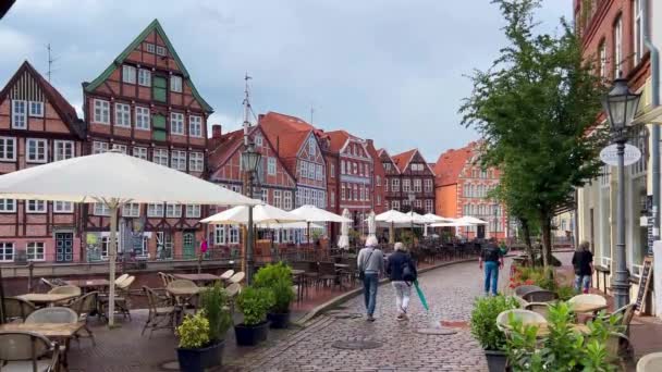 Embankment Centro Histórico Cidade Hanseática Stade Baixa Saxônia Alemanha Europa — Vídeo de Stock