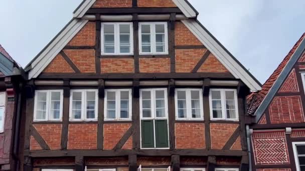 Arquitectura Del Centro Histórico Medieval Ciudad Hanseática Stade Baja Sajonia — Vídeo de stock