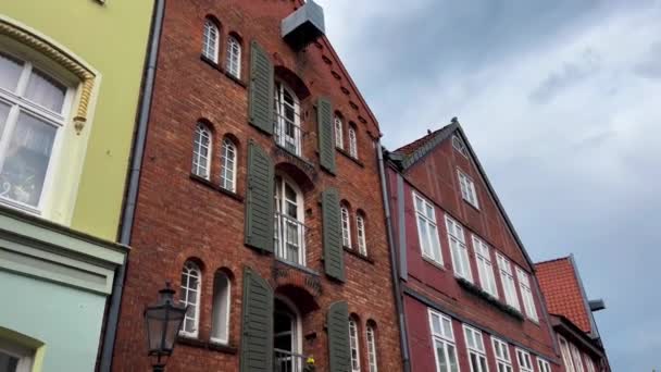 Architecture Centre Historique Ville Médiévale Hanséatique Stade Basse Saxe Allemagne — Video