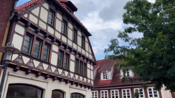 Αρχιτεκτονική Του Ιστορικού Κέντρου Μεσαιωνική Χανσεατική Πόλη Stade Κάτω Σαξονία — Αρχείο Βίντεο