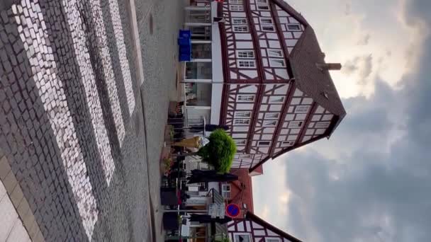 Architecture Traditionnelle Allemande Fachwerk Maisons Bois Dans Centre Historique Melsungen — Video