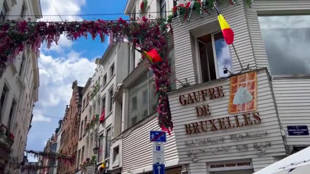 Rue Eperonnier Brussels Brussels Capital Region Belgium Europe Августа 2023 — стоковое видео