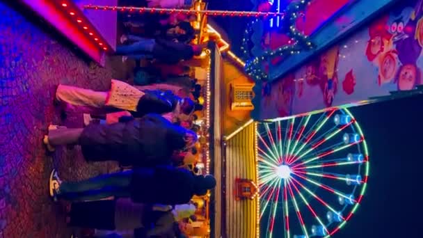 Gade Dekoreret Til Nytår Julemarked Osnabruck Nordrhein Westfalen Tyskland December – Stock-video