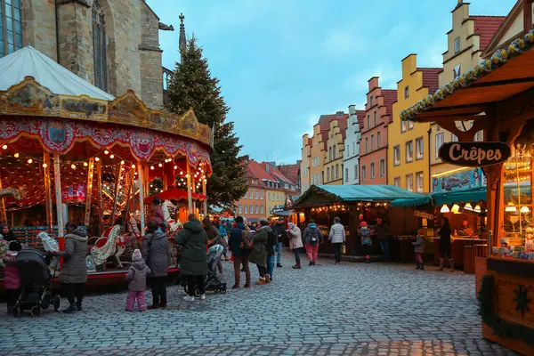 Χριστουγεννιάτικη Πρωτοχρονιάτικη Αγορά Στη Δρέσδη Σαξονία Γερμανία Δεκεμβρίου 2022 Φωτογραφία Αρχείου