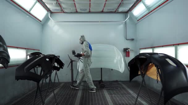 Réparation Automobile Peintre Vêtements Protection Avec Aérographe Pulvérisateur Peinture Pare — Video