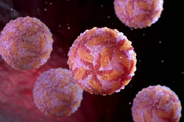 Powassan Virüsü Parçacıkları Virüs Kenelerle Bulaşan Bir Insan Patojeni Illüstrasyon — Stok fotoğraf
