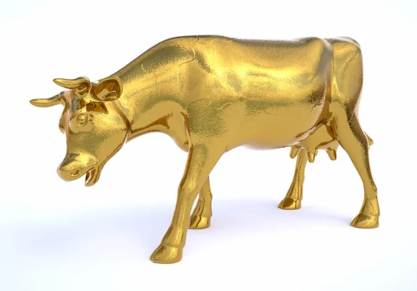 Zlatá Kráva Jako Pojem Dojná Kráva Ilustrace — Stock fotografie