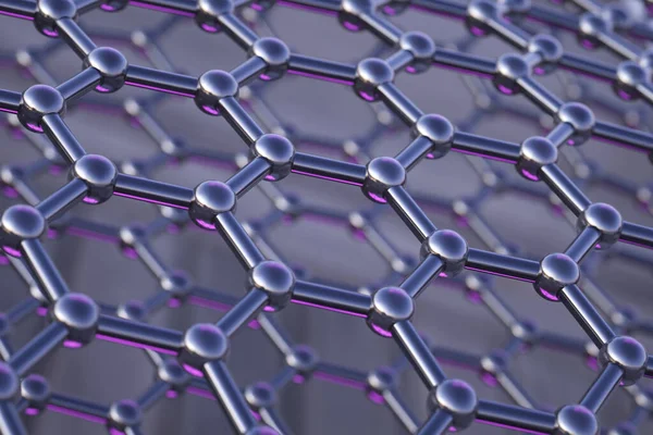 Molekulare Struktur Von Graphen Illustration — Stockfoto