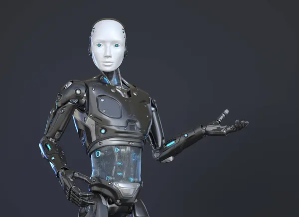 Robô Humano Falar Gesticular Ilustração Fotografias De Stock Royalty-Free