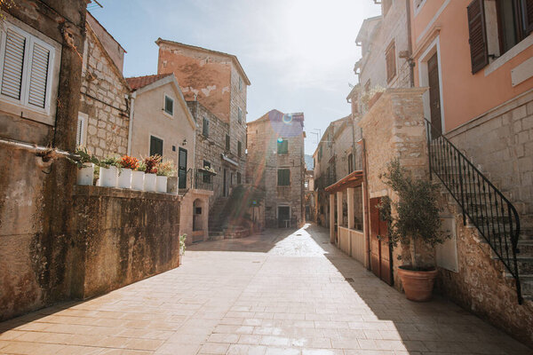 Hvar, Croatia - October 29, 2022: an ancient town streets with a rich history on the island in the Croatian Adriatic Sea